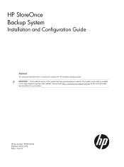 HP StoreOnce 4430 HP D2D Backup System Installation and Configuration guide (EH985-90923, March 2012)