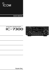 Icom IC-7300 Instruction Manual basic