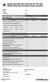 LiftMaster RSW12UL UPDATED Gate Safety Checklist