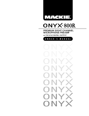 Mackie Onyx 800R Owner's Manual