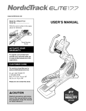 NordicTrack Elite 17.7 Elliptical English Manual