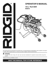 Ridgid R4010 Owners Manual