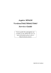 Acer Veriton T661 Aspire M5620 Service Guide