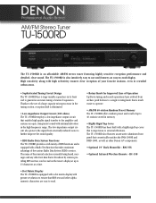 Denon TU-1500RD Literature/Product Sheet