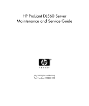 HP DL560 HP ProLiant DL560 Server Maintenance and Service Guide