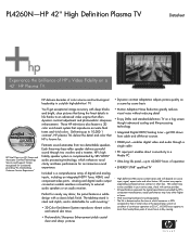 HP EK429AA HP PL4260N Plasma HDTV - Data Sheet