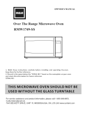 RCA RMW1749-SS English Manual