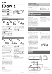 Sony KDS-R50XBR1 Instructions for SUGW12 (TV Stand / Mesa de Televisor)