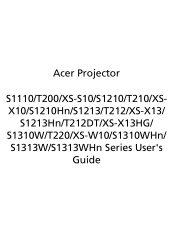Acer XS-X10 User Manual