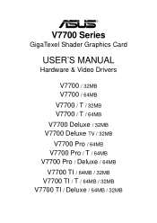 Asus V7700 Ti ASUS V7700 Series Graphic Card English Version User Manual