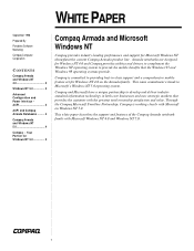 Compaq Armada 7300 Microsoft Windows NT and Windows 2000 - The Armada Advantage