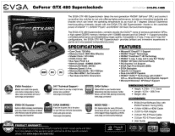 EVGA GeForce GTX 480 SuperClocked w/ High Flow Bracket and Backplate PDF Spec Sheet