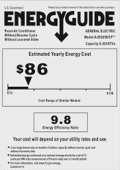GE AJEQ09DCF Energy Guide