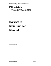 Lenovo NetVista Hardware Maintenance Manual (HMM) for NetVista 2259 and 6049 systems.
