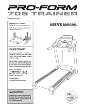 ProForm 705 Trainer Treadmill English Manual