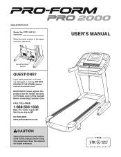 ProForm Pro 2000 Treadmill English Manual