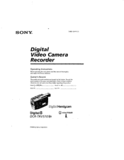 Sony DCRTRV510 Operating Instructions