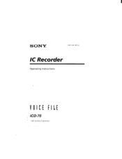 Sony ICD-70 Primary User Manual