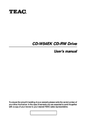 TEAC CDW54E User Manual
