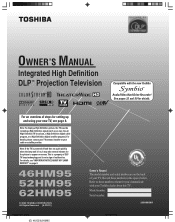 Toshiba 52HM95 Owner's Manual - English