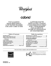 Whirlpool WTW8100BW Use & Care Guide