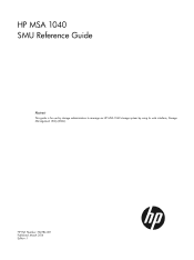 HP MSA 1040 HP MSA 1040 SMU Reference Guide (762784-001, March 2014)