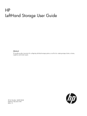 HP StoreVirtual 4000 10.0 HP LeftHand Storage User Guide (AX696-96202, November 2012)