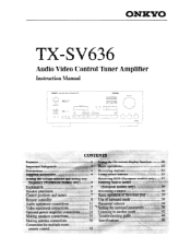 Onkyo TX-SV636 Owner Manual
