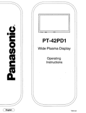 Panasonic PT42PD1 PT42PD1 User Guide