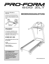 ProForm 600 Zlt Treadmill German Manual