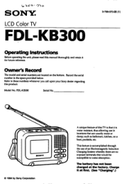 Sony FDL-KB300 Users Guide