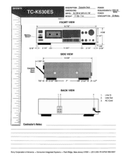 Sony TC-K630ES Installation Guide