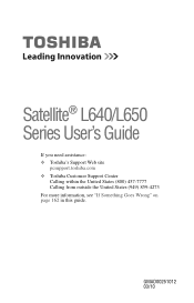 Toshiba Satellite L645D-S4100GY User Manual