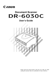 Canon imageFORMULA DR-6030C DR-6030C User Manual