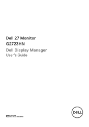Dell 27 Gaming G2723HN G2723HN Monitor Display Manager Users Guide