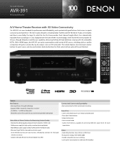 Denon AVR-391 Literature/Product Sheet
