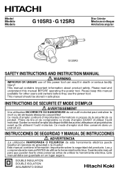 Hitachi G10SR3 Instruction Manual