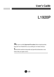 LG L1920PQ User Manual
