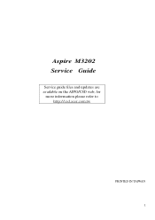 Acer Aspire M3202 Service Guide