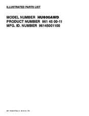 Husqvarna HU800AWD Parts List