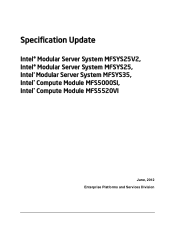 Intel MFSYS25V2 Specification Update