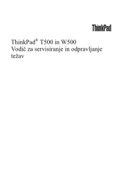 Lenovo ThinkPad W500 (Slovenian) Service and Troubleshooting Guide