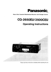 Panasonic CQ2650EU CQ2500CEU User Guide