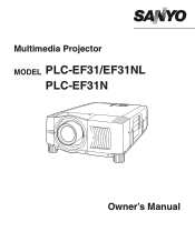 Sanyo PLC-EF31N Owners Manual