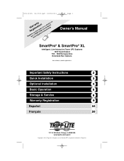 Tripp Lite SMART750 Owner's Manual for SmartPro/SmartPro XL UPS 932709