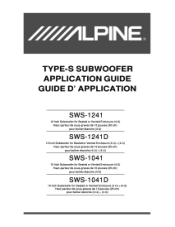 Alpine SWS-1041D User Manual