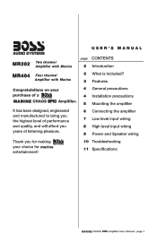 Boss Audio MR404 User Manual in English