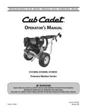 Cub Cadet CC3600 Operation Manual