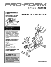 ProForm 250 Spx Bike French Manual