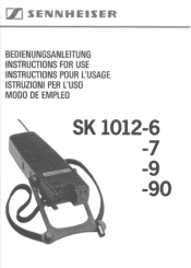 Sennheiser SK 1012 Instructions for Use